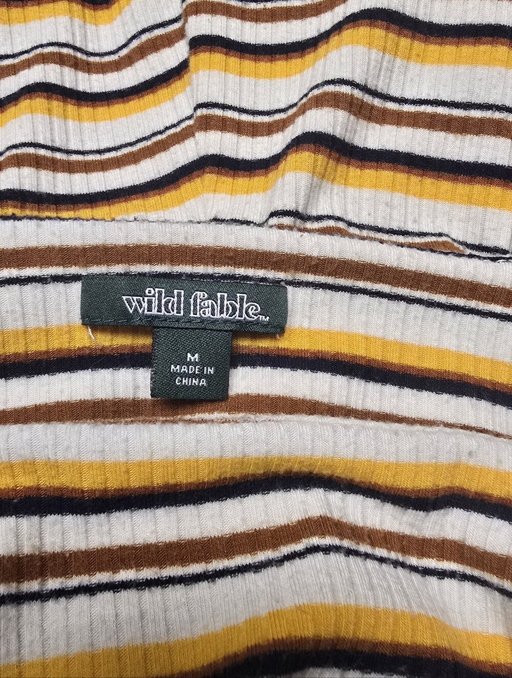 Wild Fable Striped Square Neck Jumpsuit in Yellow, Black , White And Brown M - Picture 2 of 3